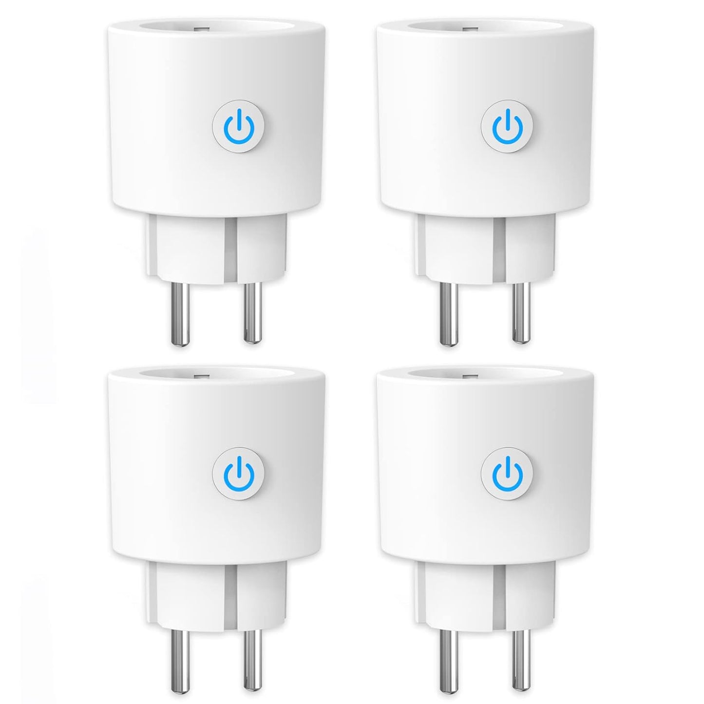 Presa Smart WiFi con Monitoraggio Energia, ANTELA Presa Intelligente 16A, 3840W (Type F), Controllo Remoto, Funcione Timer, Compatibile con Alexa & Google Assistant, 4Pezzi