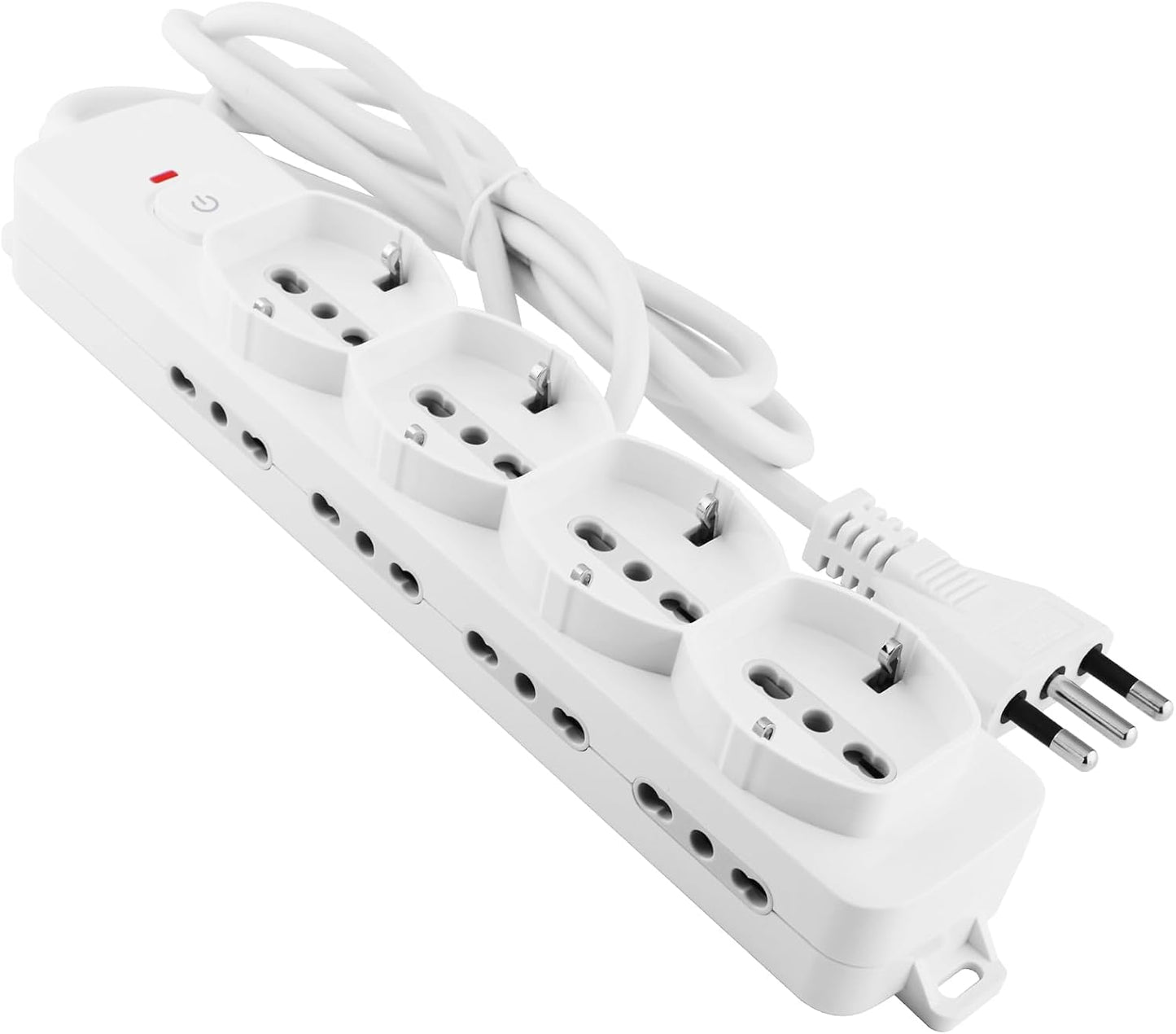 Antelink Ciabatta Multipresa Elettrica 12 Posti 4 Polivalenti (schuko 10/16A), 8 bivalenti 10/16A, Cavo 1,5 m con Spina Italiana 16A, Bianco