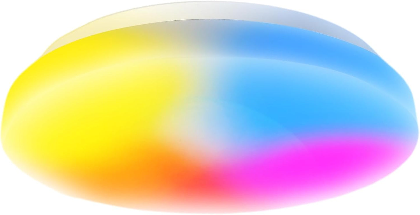 Antelink Plafoniera LED WiFi 20W 2000LM Φ26cm, plafoniera compatibile con Alexa Google Home, RGB 2700K-6500K per bagno balcone ingresso cucina soggiorno, controllabile tramite app