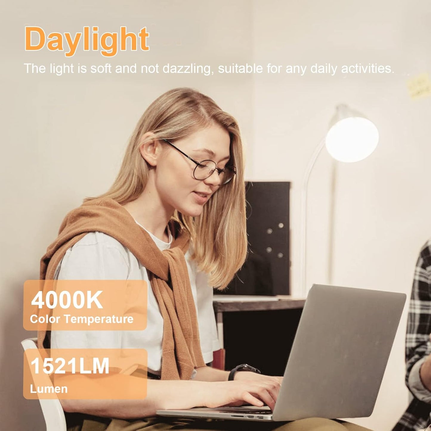 Lampadina LED E27, 15W Equivalenti a 100W, 1521 Lumen Luce Branco Neutro 4000K, LED Lampadina Super Luminosa, Risparmio Energetico, Nessuno Sfarfallio, Pacco da 6