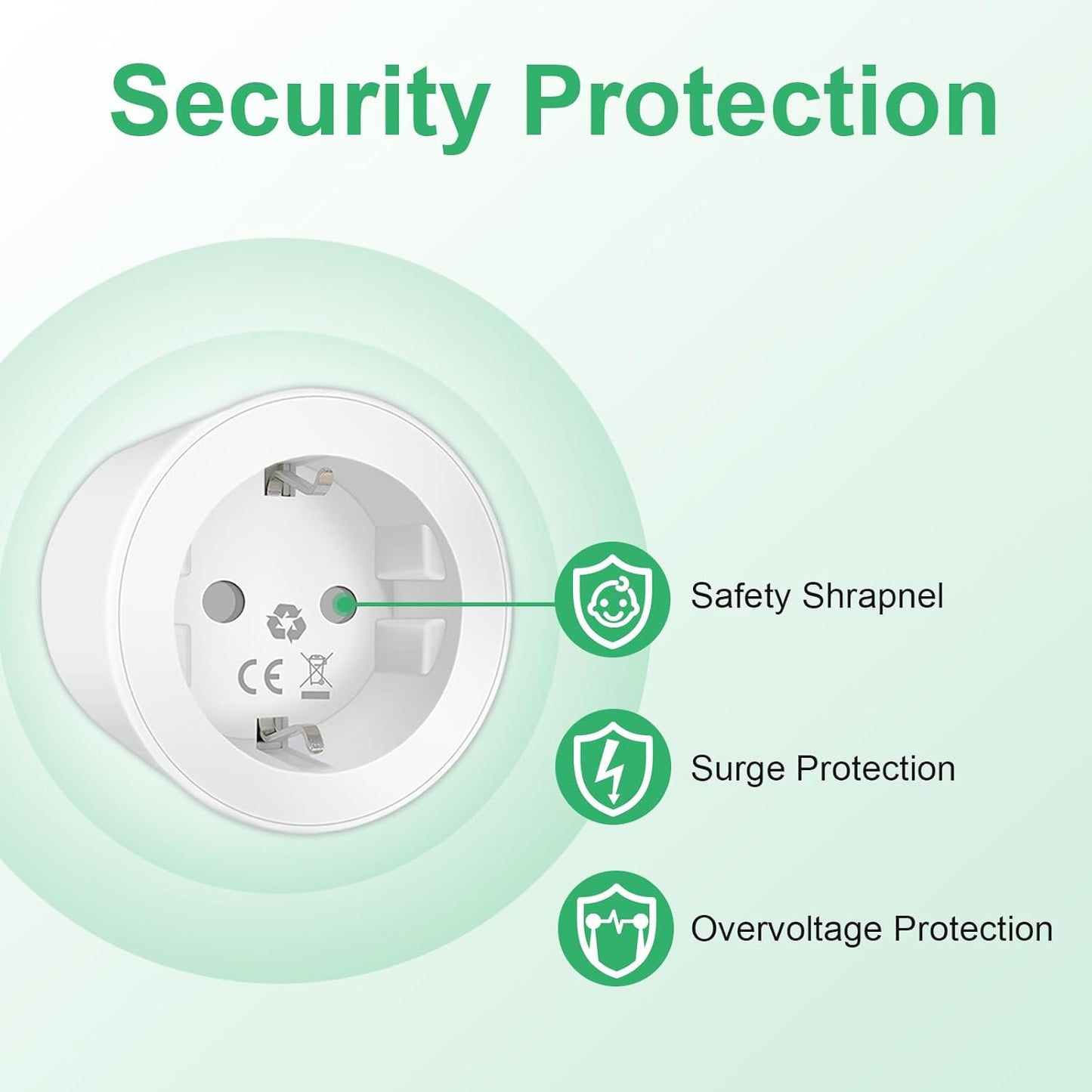 Antelink Presa Intelligente Alexa, Presa WiFi Type F con Monitoraggio Energetico, Smart Plug 16A, Controllo Vocale, Compatibile con Alexa e Google Home, Controllo Remoto Tramite APP, 2Pz