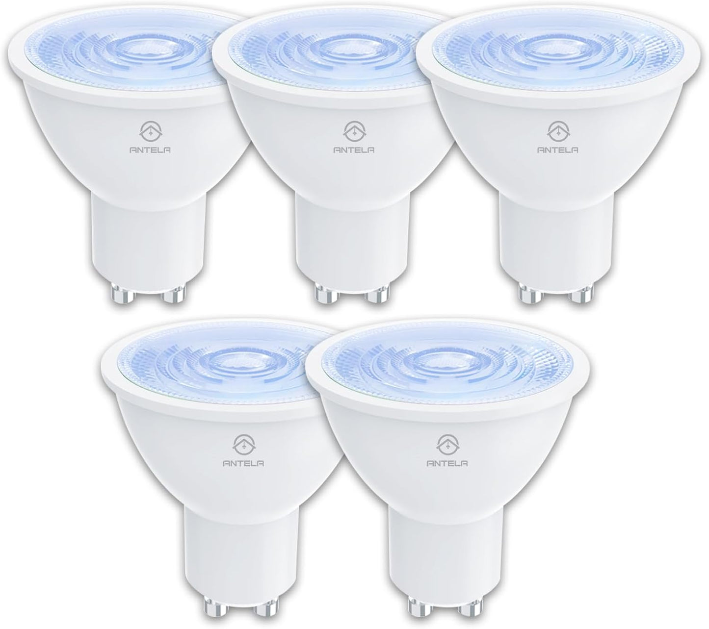 Anetlink GU10 LED Lampada 6500K Bianco Freddo, 2.5W 450LM, Uguale a 60W Lampade Alogene, Livello di Efficienza Energetica A, non Dimmerabile, 5 Pezzi