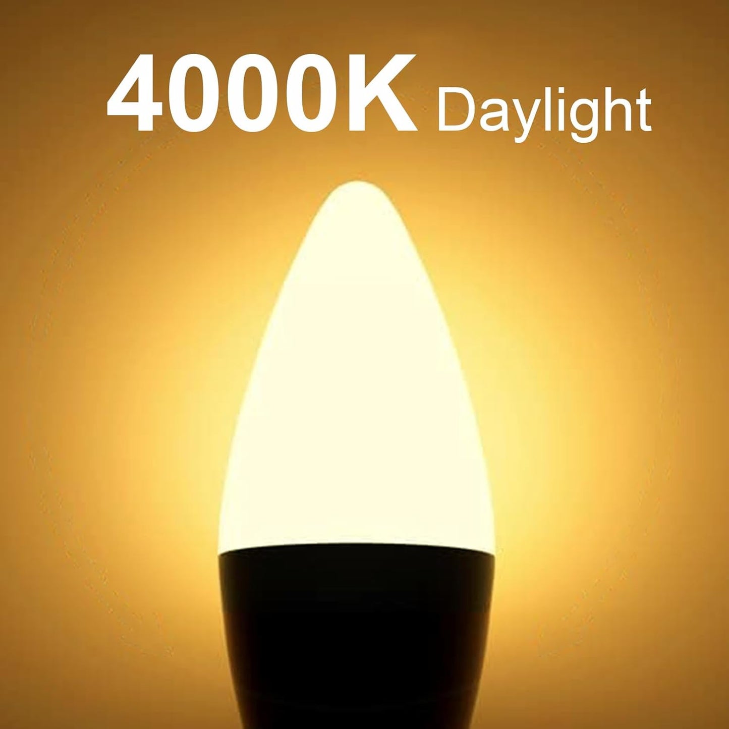 Antelink Lampada LED E14 Lampadina 5W 470LM 2700K bianco neutro sostituisce lampada a risparmio energetico a candela C37 da 50W, non dimmerabile, ERP, 6Pezzi