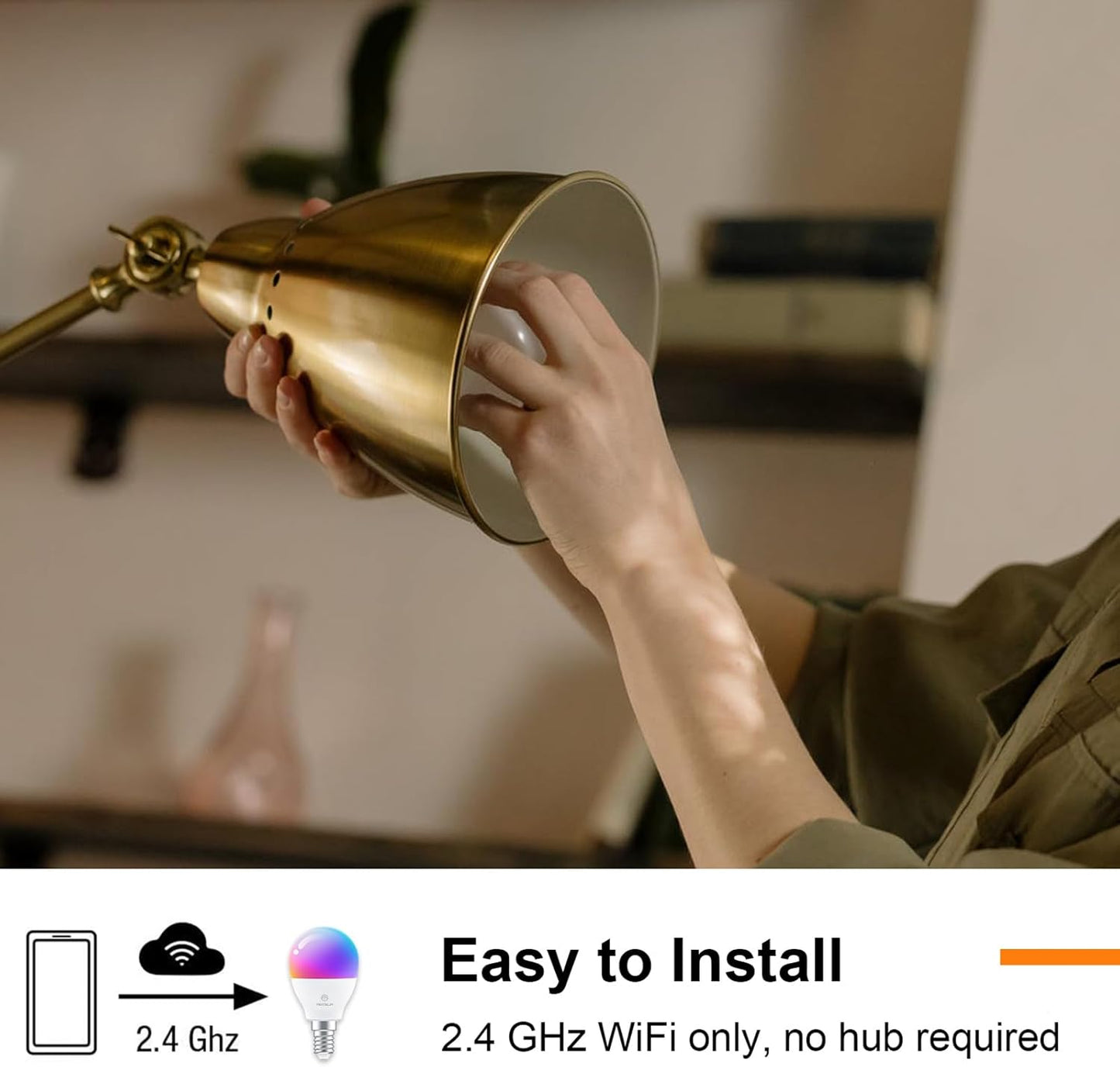 ANTELA Lampadina Alexa E14 4.5W, Smart Bulb LED G45 WiFi Lampadine RGB Bianco freddo Luce bianca calda, Controllo APP, Controllo vocale, Compatibile con Alexa, Google Home, 4Pezzi