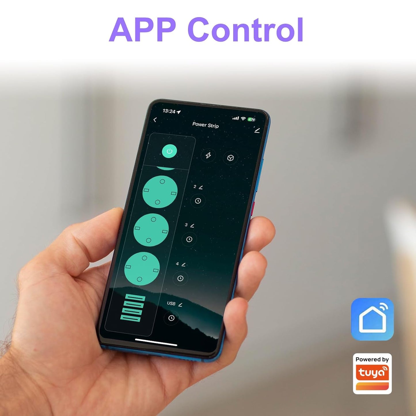 Antelink Ciabatta Smart Alexa Multipresa WiFi Intelligente con 4 Prese AC + 4 Porte USB, Protezione da Sovraccarico, Monitoraggio energetico,Telecomando APP,Programma e Timer