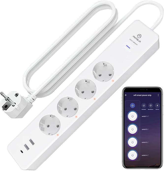 Antelink Ciabatta MultiPresa Smart Alexa,Monitoraggio energetico