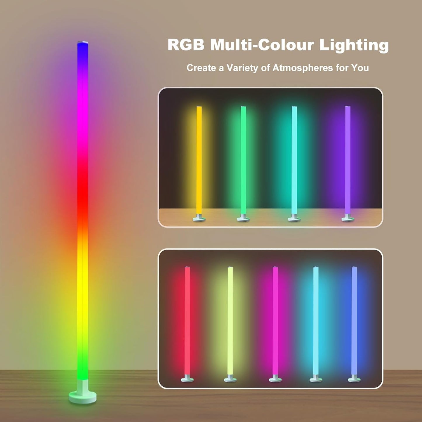 ANTELA Lampade da Terra LED 9W, Piantana Lampada Terra Fai da te RGB Multi-coulor, Dimmerabile con Telecomando, Timer, per Soggiorno Camera da Letto, Sala Giochi, Cinema di Casa