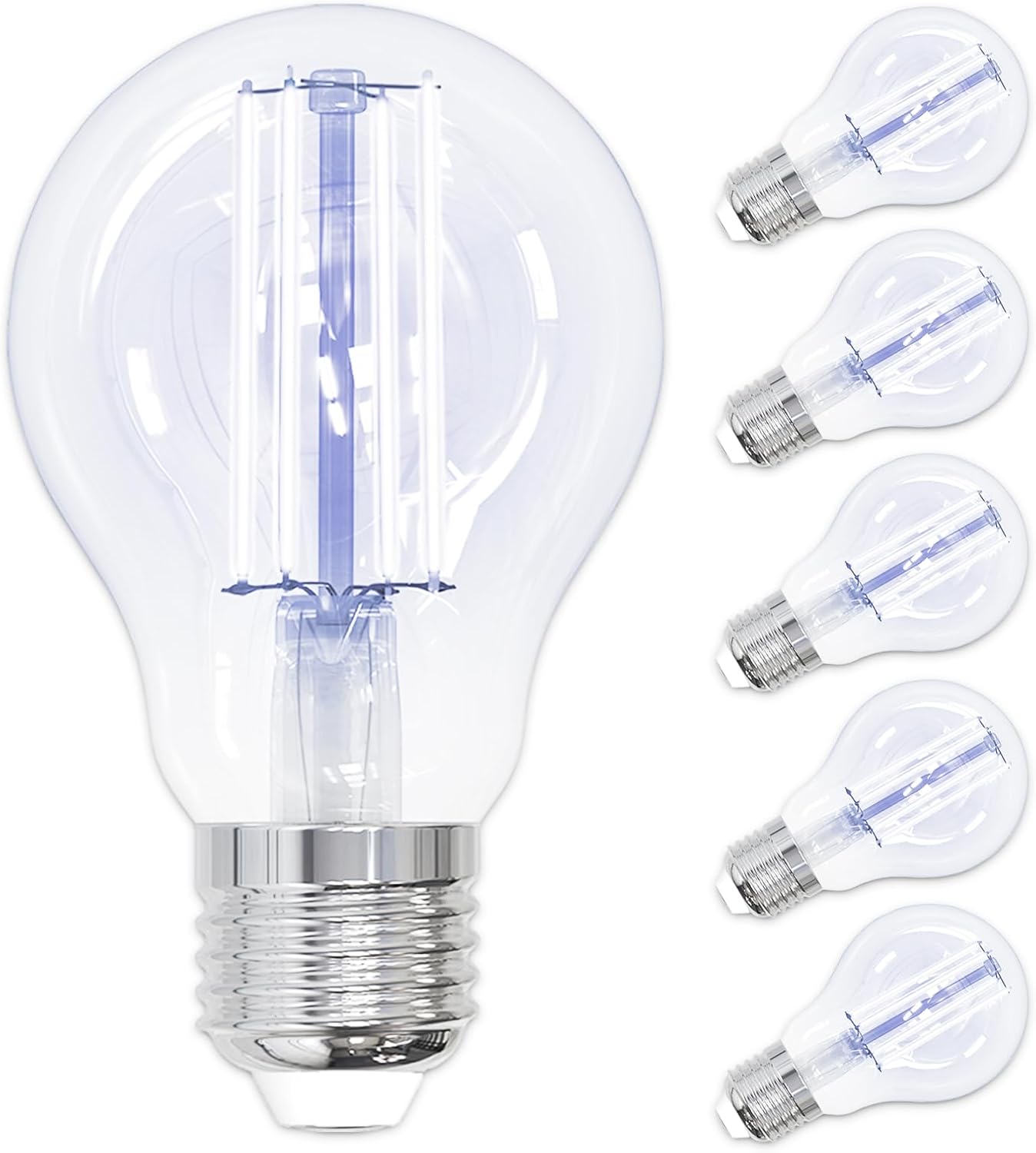 ANTELINK Lampadine Filamento LED E27, 7W (equivalenti a 60W), 806LM, 6500K Colore Bianco Freddo, Non Dimmerabile, Pacco da 6 Pezzi