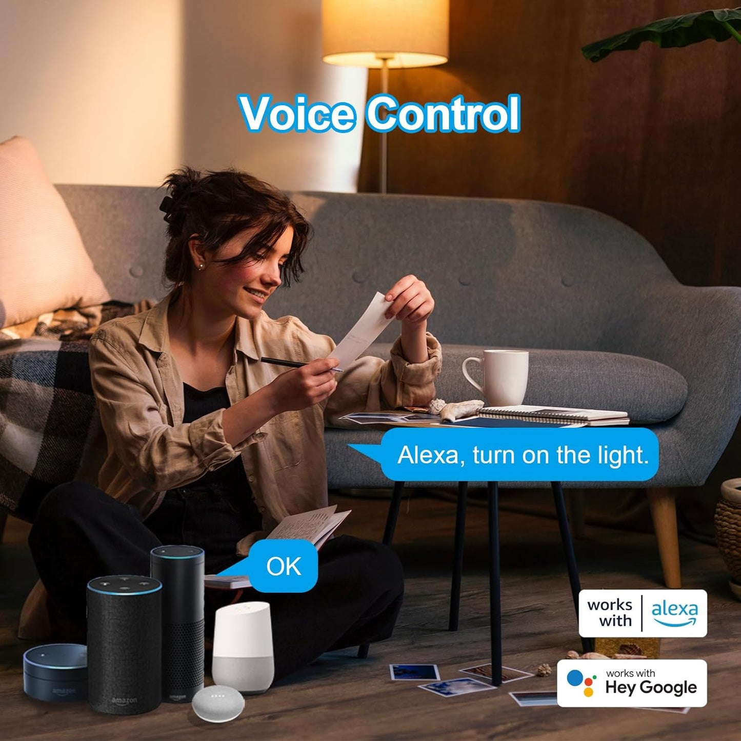 Antelink Lampadine Alexa Inteligente Filamento E14 C35, 4,5W 470LM Dimmerabile 2700K-6500K Bianco Freddo/Caldo, Compatibile con Alexa/Google Home, Controllo Vocale, Controllo APP, 2.4GHz WiFi, 2Pezzi