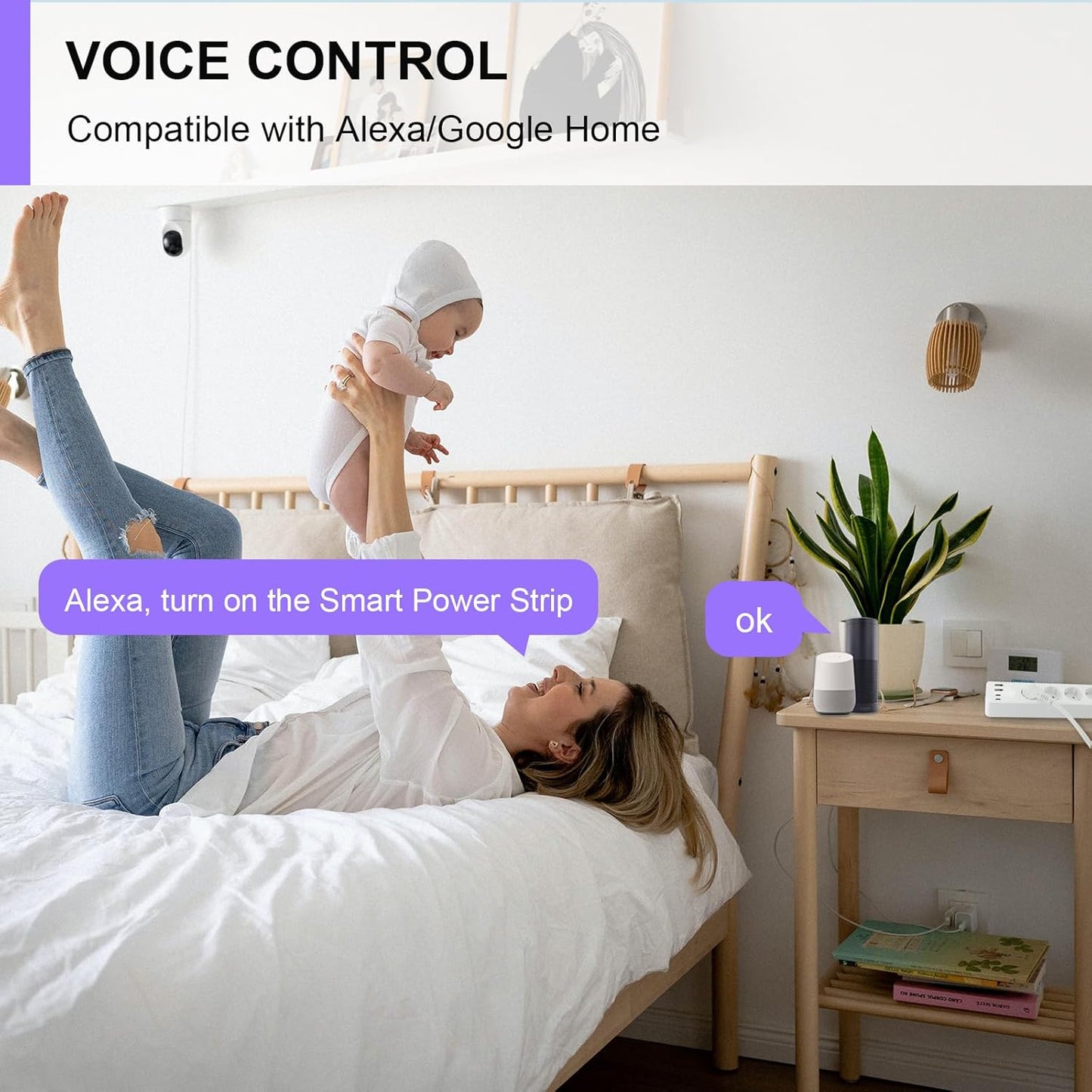 Antelink Ciabatta Smart Alexa Multipresa WiFi Intelligente con 4 Prese AC + 4 Porte USB, Protezione da Sovraccarico, Monitoraggio energetico,Telecomando APP,Programma e Timer