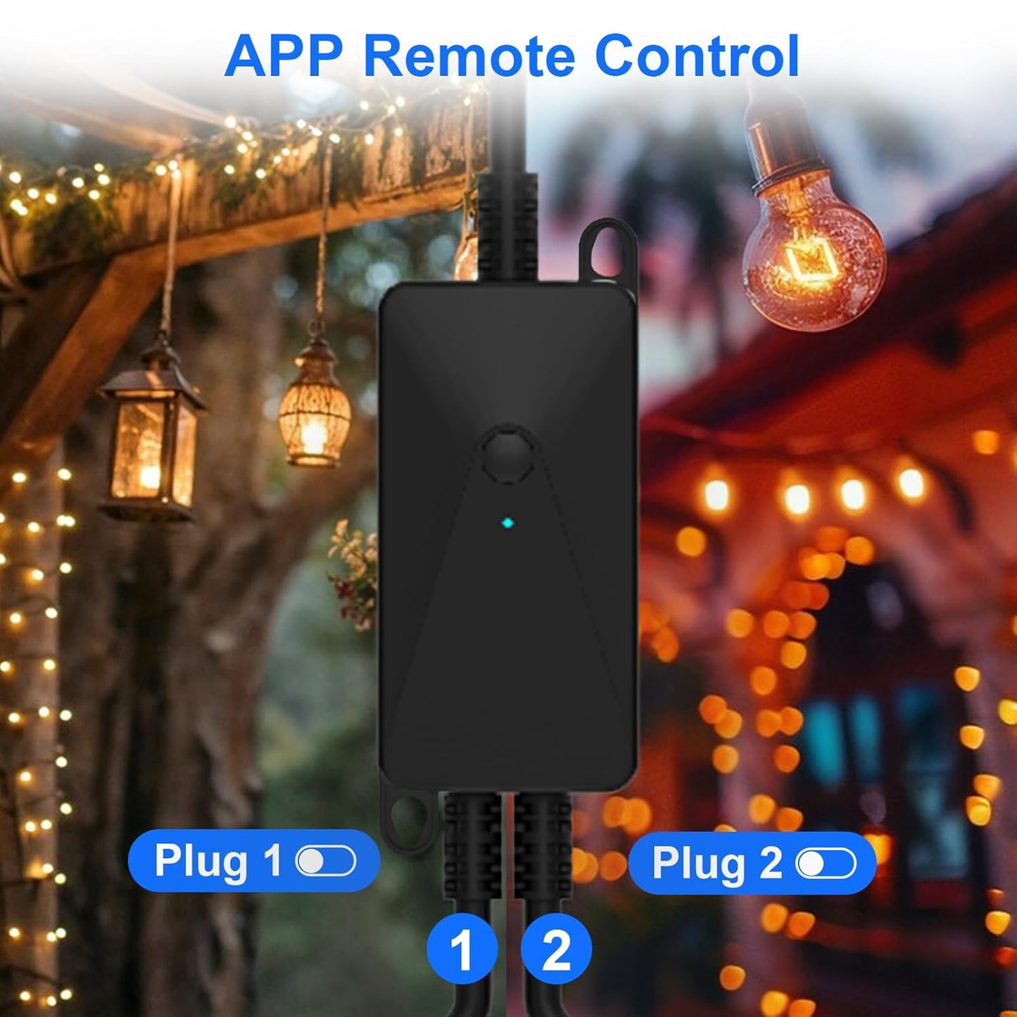 ANTELA Presa Wifi Esterna Smart Intelligente Outdoor con Misurazione della Corrente, 2 Uscite, Funzione Timer, Compatibile con Alexa, Google Home, 16A, Controllo Remoto, Smart Life APP, 2,4Ghz