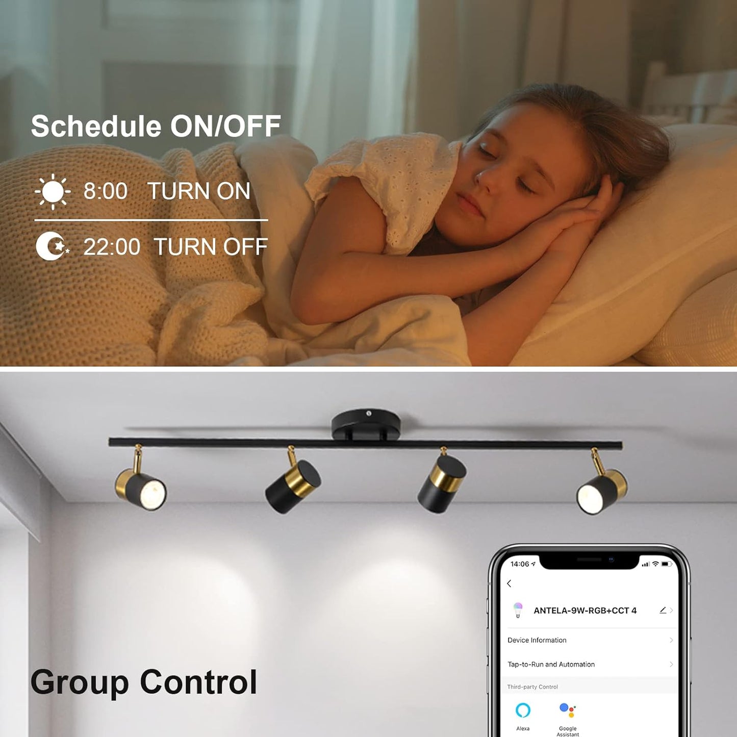 Atelink GU10 Smart Bulb, Dimmable Colour Changing Alexa Light Bulbs, 2700K-6500K RGB Warm White, 4.5W=50W, 350LM, Smart Life APP Control, Compatible with Alexa, Google Home, No Hub Required, 4 Packs