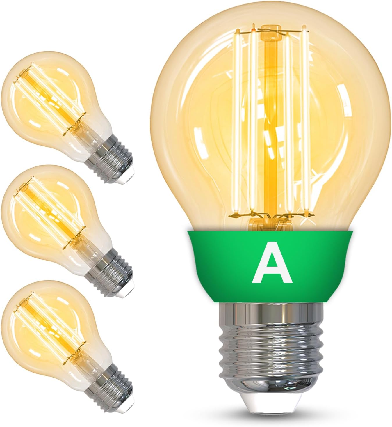 ANTELA Lampada LED E27 Classe A, 5W 1055LM 2700K Luce Bianca Calda Sostituisce 75W, Lampada a Risparmio Energetico Classe A, Non Dimmerabile, 4Pz