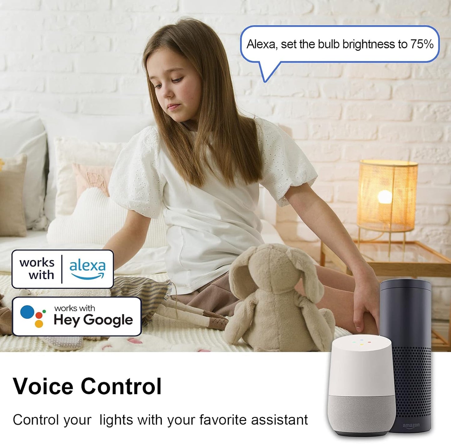 ANTELA Lampadina Alexa E14 Wifi, Dimmerabile Lampadina Smart 4,5W 385Lm 40W equivalente, RGBW bianco freddo caldo, compatibile con Alexa/Google Home, 2 pezzi