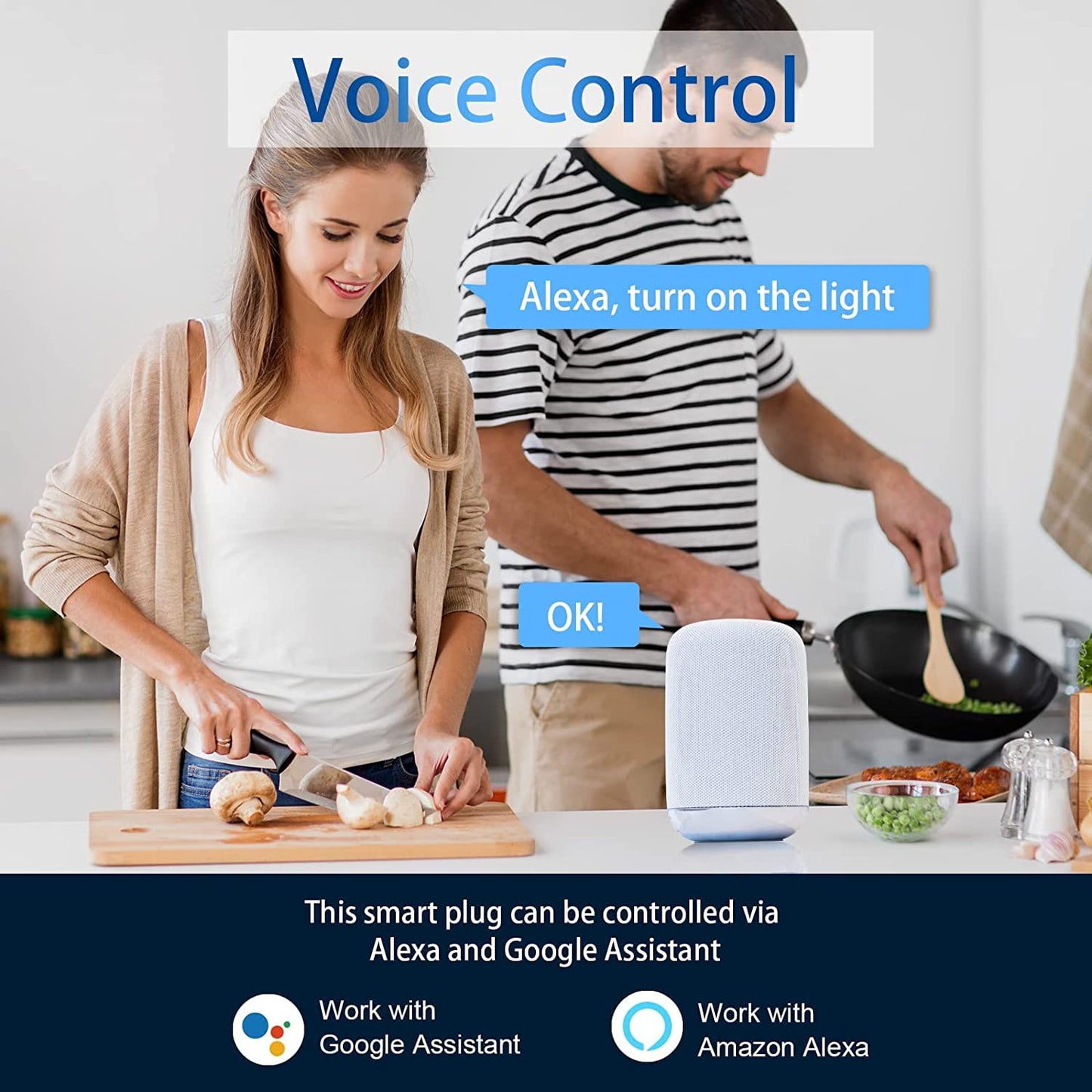 Antelink Smart Plug with Energy Monitoring, Alexa Voice Control, 2,4GHz WiFi Plug, Smart Life APP Wireless Remote Control and Timer Function, Work with Alexa and Google Home, 13A (2 Packs)