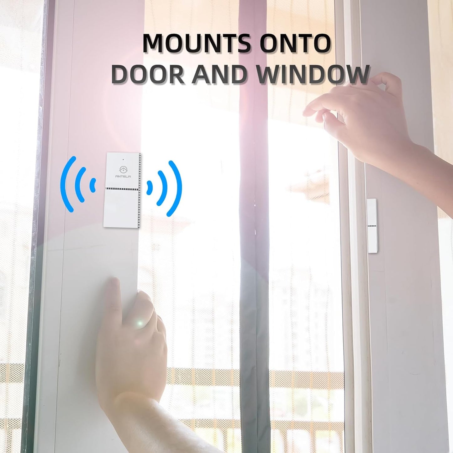Allarme porte e Finestre ANTELA,Sensore wifi Compatibile con Alexa/Google Home,Nessun Hub Richiesto Monitoraggio Intelligente Dello Stato di porte e Finestre Invio di Allarmi a Telefoni Cellulari,2pcs