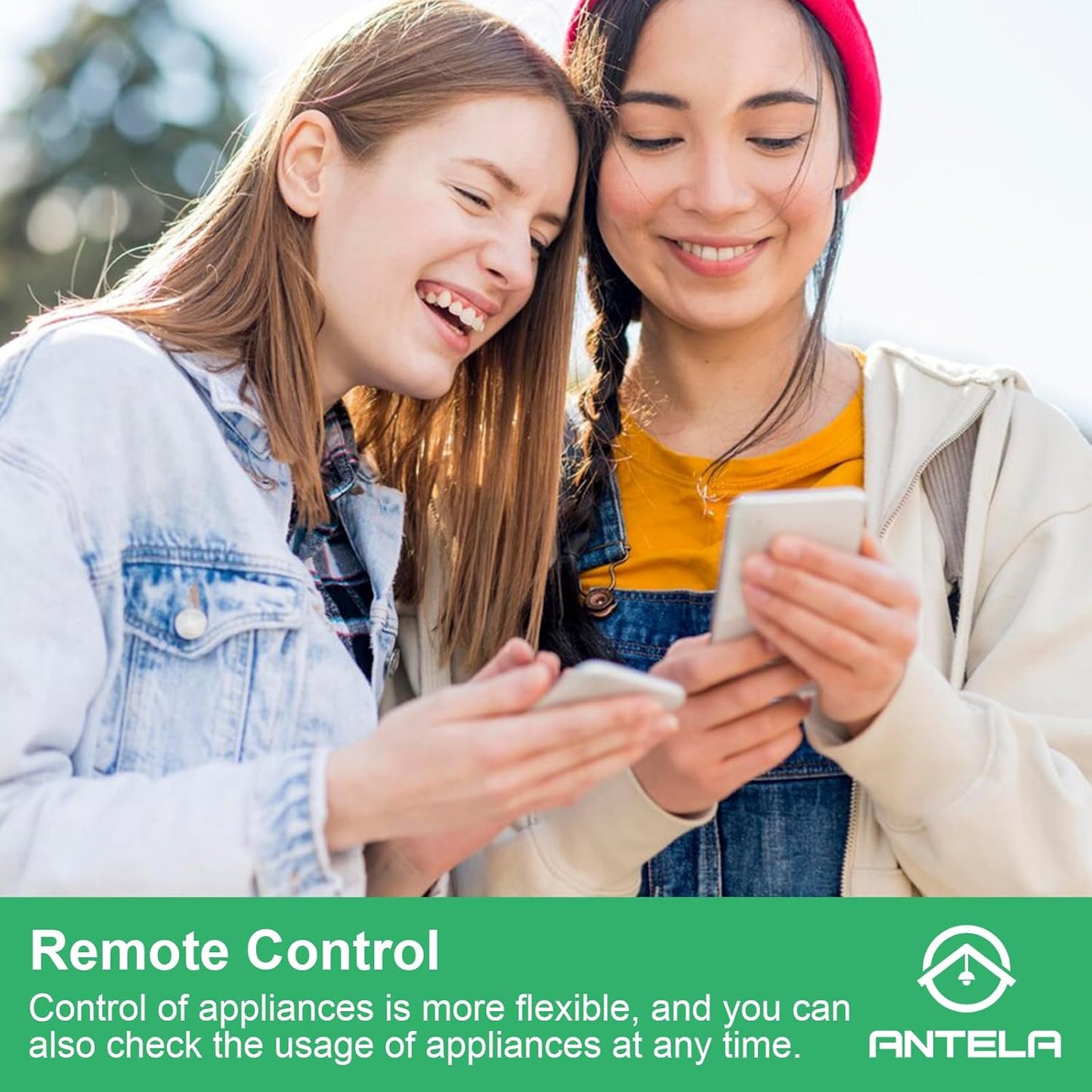 Antelink Presa Intelligente Alexa, Presa WiFi Type F con Monitoraggio Energetico, Smart Plug 16A, Controllo Vocale, Compatibile con Alexa e Google Home, Controllo Remoto Tramite APP, 2Pz