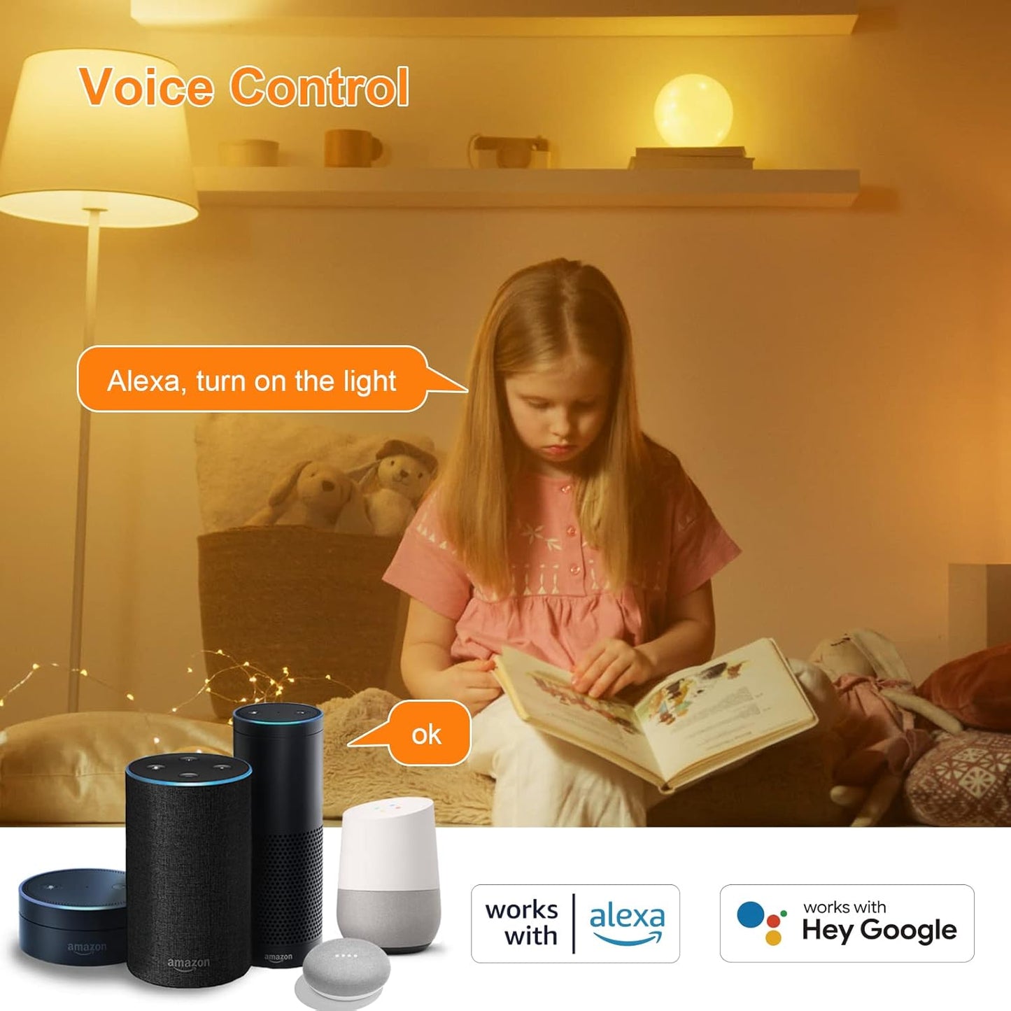 ANTELA Lampadina Alexa E14 4.5W, Smart Bulb LED G45 WiFi Lampadine RGB Bianco freddo Luce bianca calda, Controllo APP, Controllo vocale, Compatibile con Alexa, Google Home, 4Pezzi