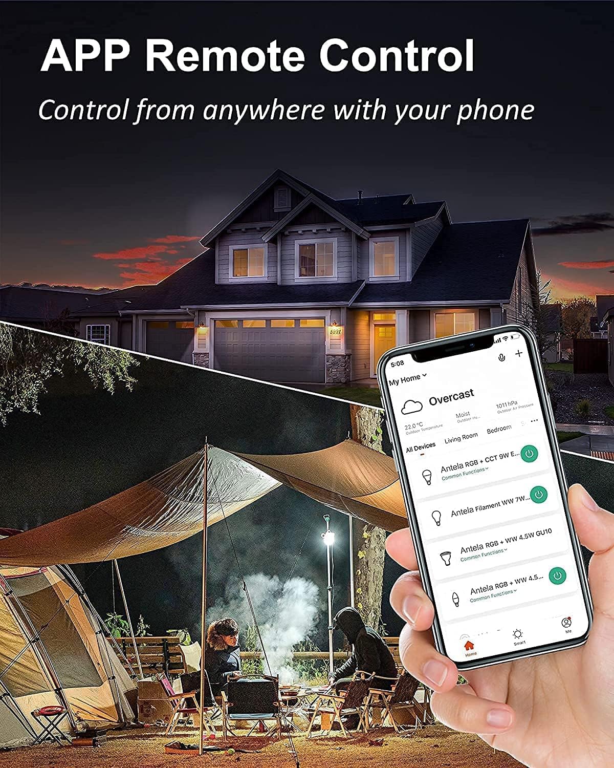 Antelink Smart Bulb E27 Alexa WiFi Light Bulbs, 10W LED Screw Bulb, 2700K-6500K RGB Multicolored Dimmable, Smart Life App Control, Compatible with Alexa, Google Home, No Hub Required, 4 Packs