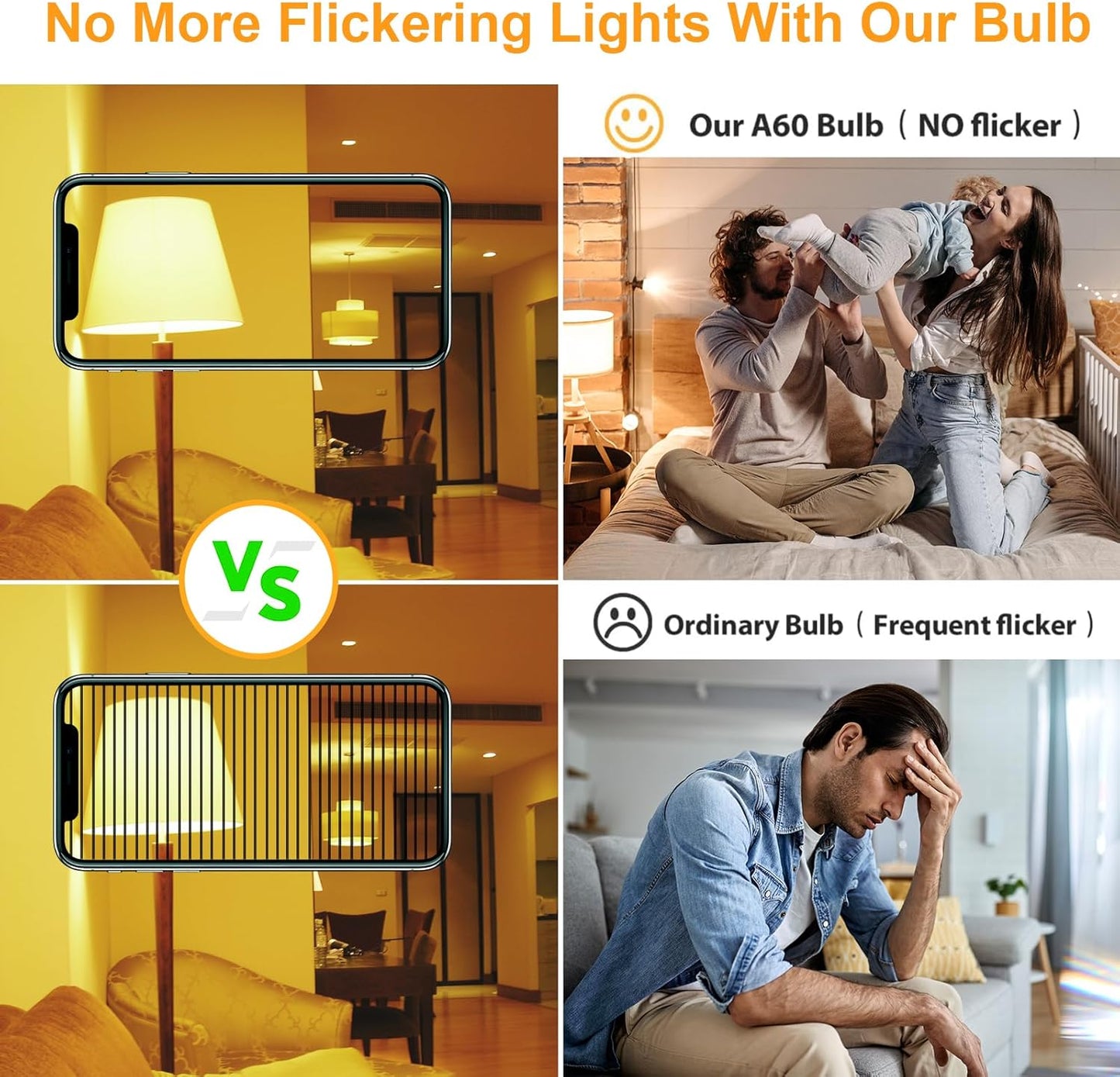 ANTELA Lampadina LED Classe A, E27 5W 1055LM 2700K Luce Bianca Calda Sostituisce 75W, Lampada a Risparmio Energetico Classe A, Non Dimmerabile, 2Pz