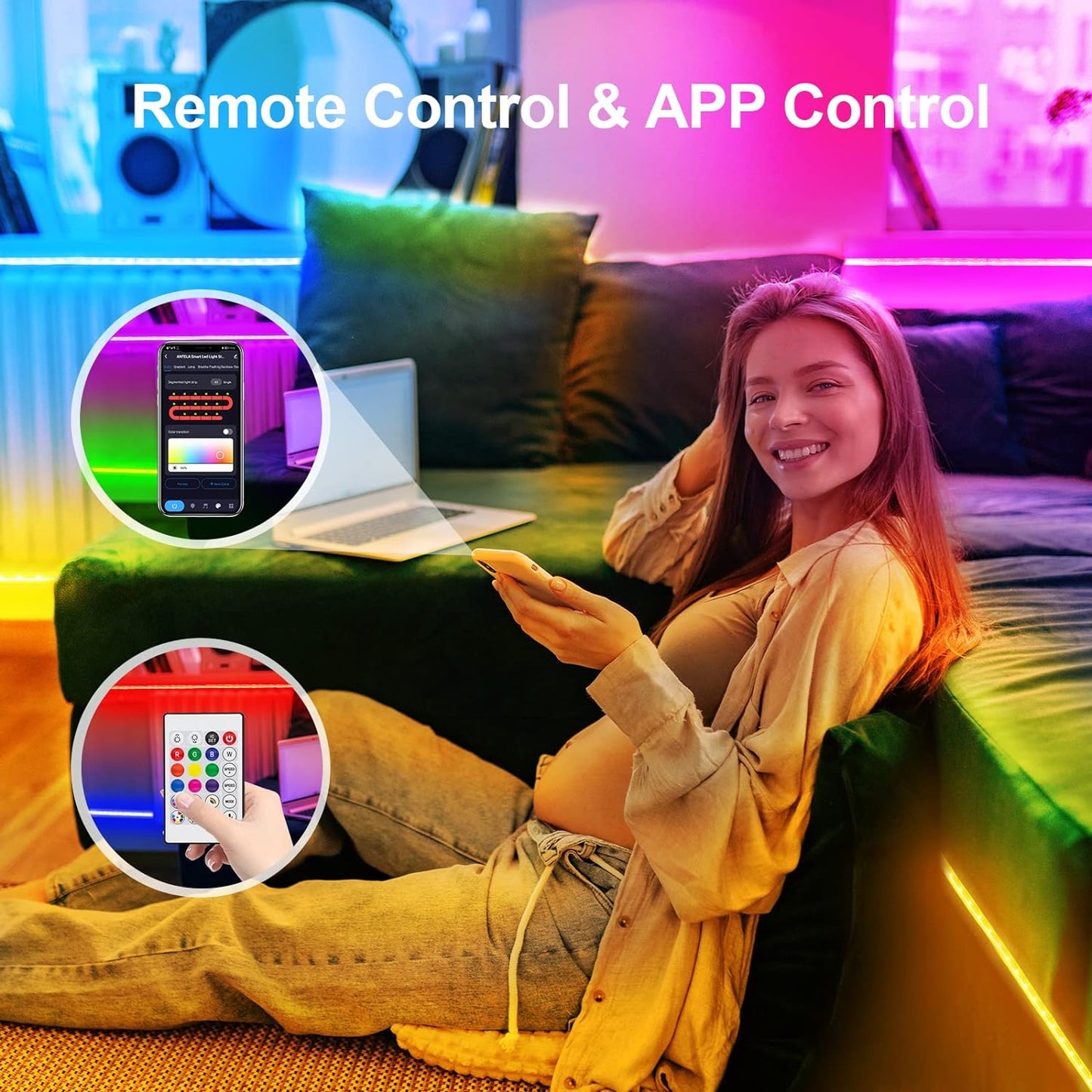 Antelink Striscia LED Smart DreamColor 5m DIY Multicolore Segmentato, WiFi Strisce LED RGBIC Compatibile con Alexa e Google Assistant, 5050 Luci LED Sincronizza con Musica, Smart Life, Impermeabile