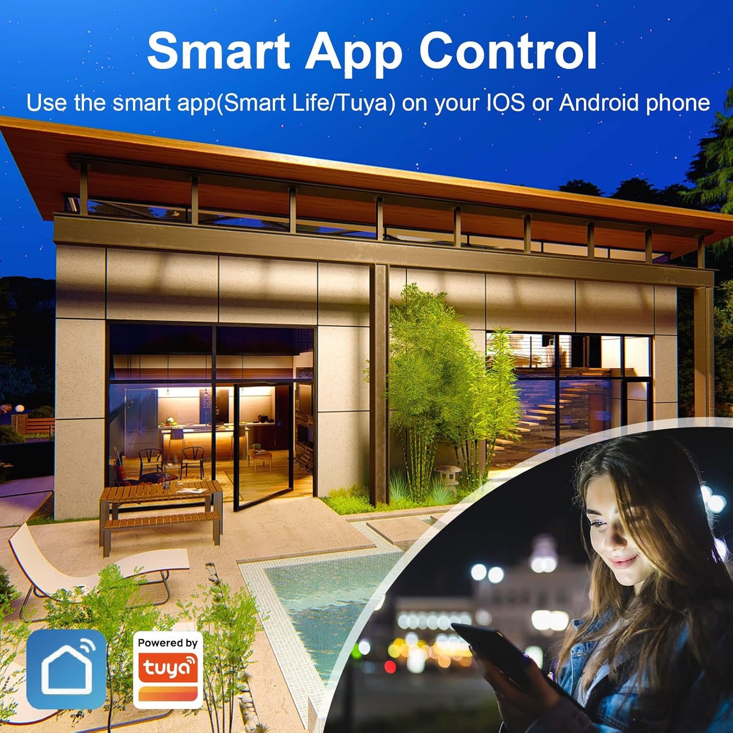 Antelink Plafoniera Intelligente 20W, 2200LM con Wi-Fi Controllo Vocale, Alexa e Google Home, Impermeabile e Anti-Umidità, Φ22cm Soffitto Lampada a LED