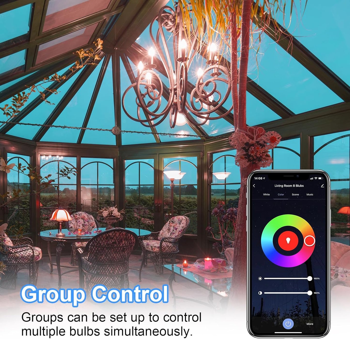ANTELA Lampadine LED Alexa Inteligente WiFi E27 C37, 4,9W 470LM Dimmerabile RGB & 2700K-6500K Bianco Freddo Caldo, Compatibile con Alexa/Google Home, 4Pezzi