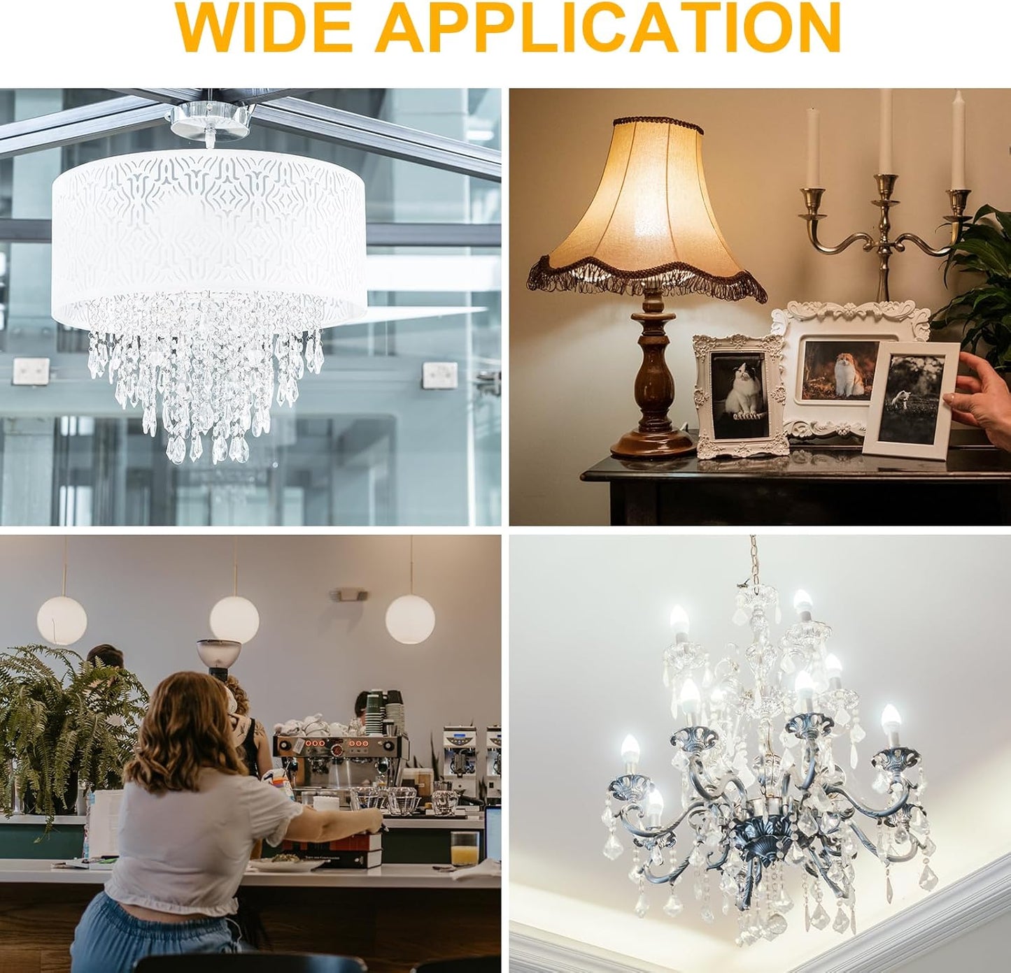 Antelink Lampada LED E14 Lampadina 5W 470LM 2700K bianco neutro sostituisce lampada a risparmio energetico a candela C37 da 50W, non dimmerabile, ERP, 6Pezzi