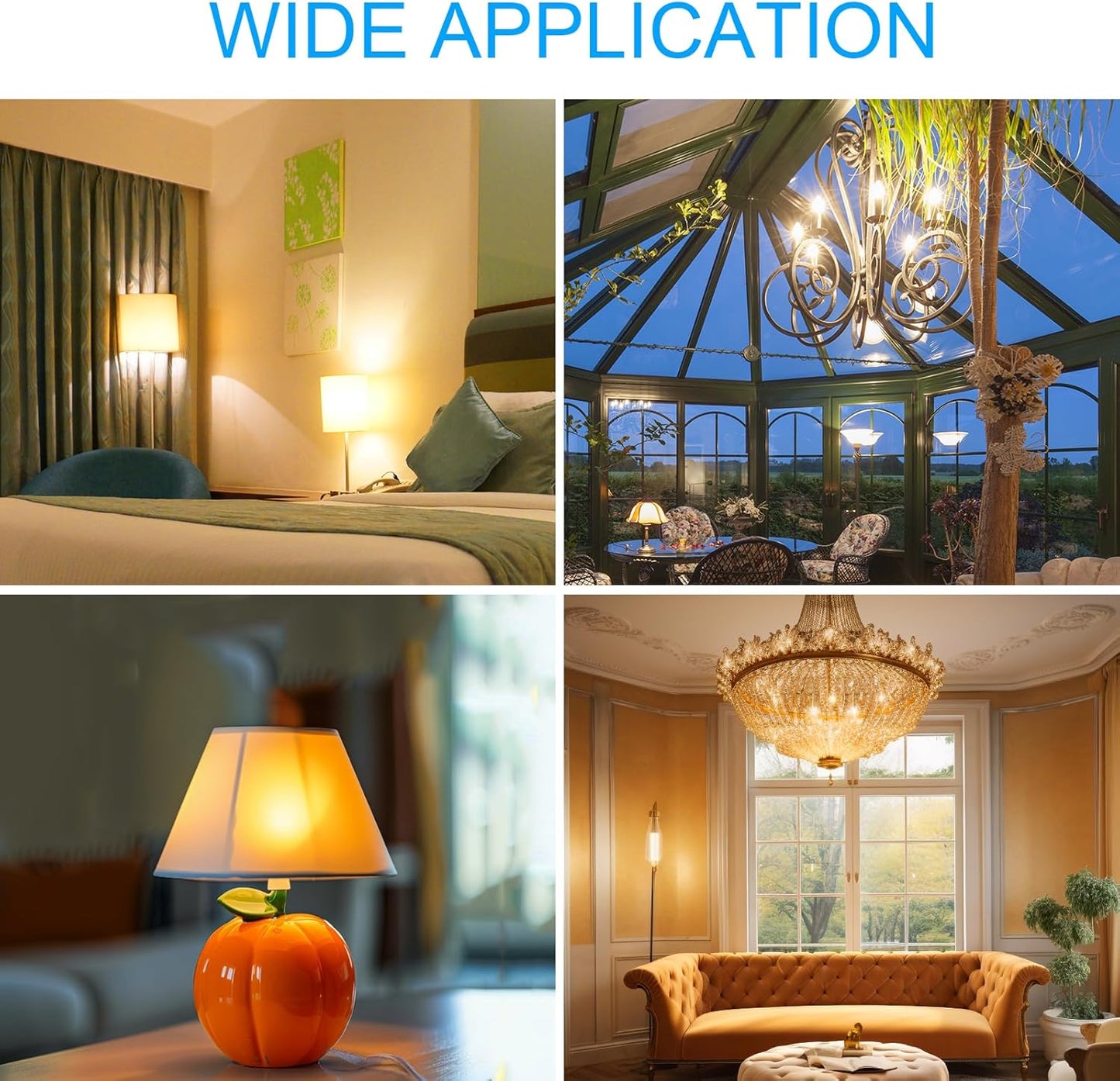ANTELINK Lampadine Filamento LED E14, Forma a Candela C35, 4W (equivalenti a 40W), 470LM, 2700K Luce Bianca Calda, Non Dimmerabile, 6 Pezzi