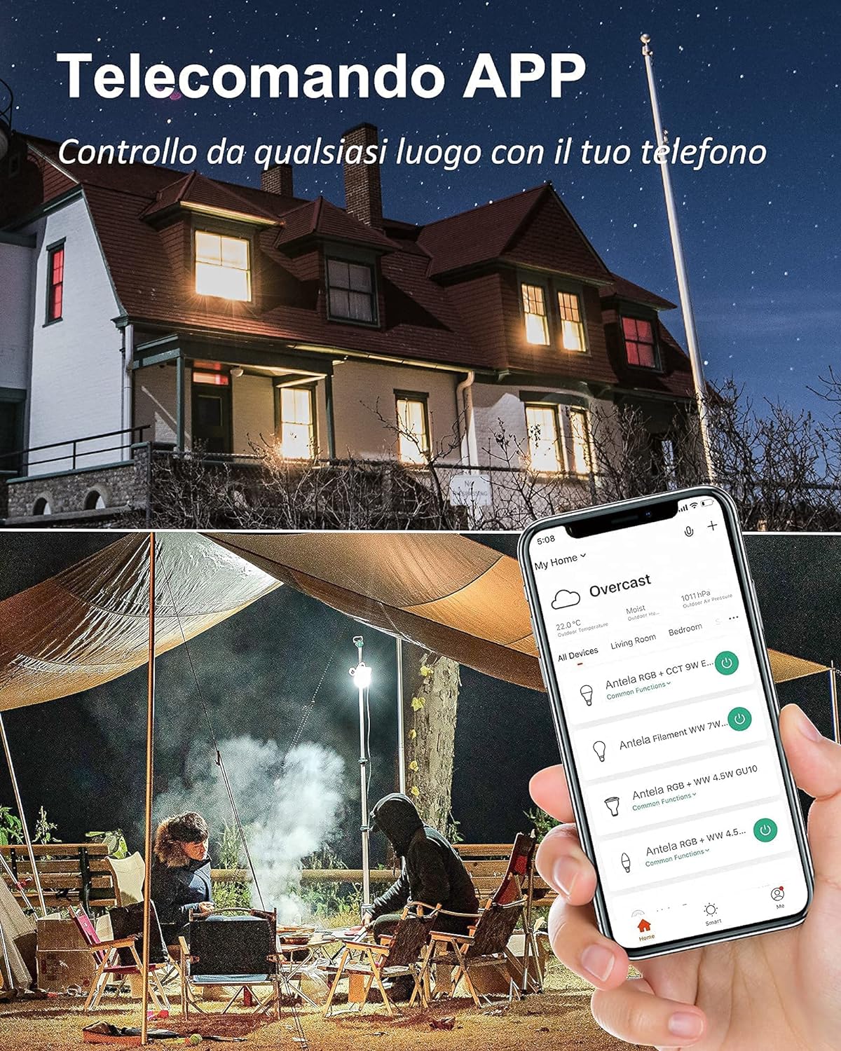 Antelink Smart Bulb Alexa WiFi Light Bulb E27 9W LED Screw Bulb, 2700K-6500K RGB Multicolored Dimmable, Smart Life App Control, Compatible Alexa and Google Home, 2 Packs