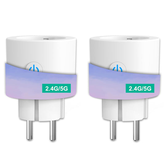 Presa Smart 5GHz Wifi, ANTELA Presa Intelligente, Presa Temporizzata(Type F), Prese con Monitoraggio Energia, Controllo Remoto, Compatibile con Alexa/Google Home, 16A 3680W, 2Pz