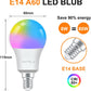 ANTELINK Lampadine LED Alexa Inteligente WiFi E14, Dimmerabile Lampadina Smart 8W 806ML 80W equivalente, RGB & 2700K-6500K bianco freddo caldo, compatibile con Alexa/Google Home, 4 pezzi