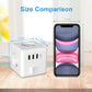 ANTELA Ciabatta Cubo Type-C, 3 Multiprese AC con 3 USB-A e 1 Type-C, Cubo Presa Multipresa Prolunga 1,5m, per Ufficio e Casa, 2 Pezzi