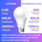 ANTELINK Lampadina LED E27, 8,5W Equivalenti a 60W, 806 Lumen Luce Branco Frio 6500K, LED Lampadina Super Luminosa, Risparmio Energetico, Nessuno Sfarfallio, Pacco da 6