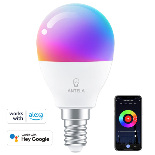 Smart Wifi Bulb Compatible with Alexa and GoogleHome, G45 E14